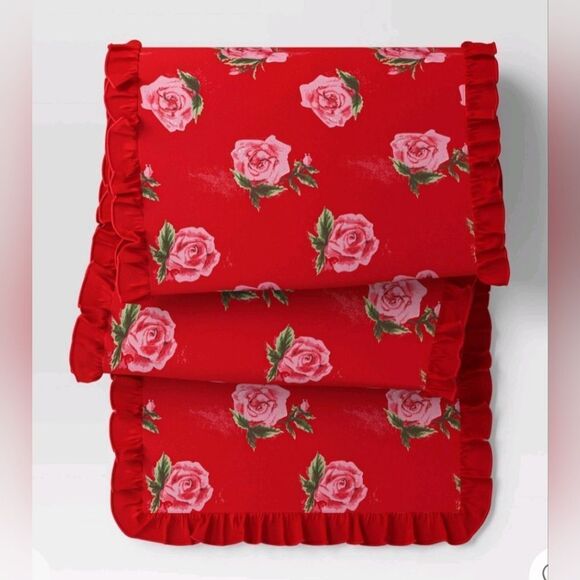 Nwt Threshold Target Spring Summer Roses Table Runner and Kitchen Towel Set - Picture 9 of 13